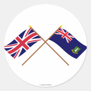 Großbritannien und British Virgin Islands Runder Aufkleber