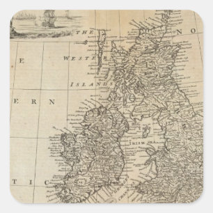 Großbritannien und Irland 2 Quadratischer Aufkleber