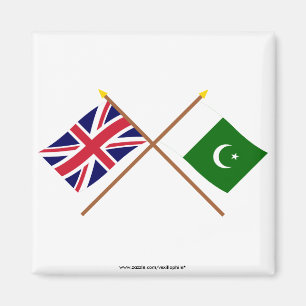 Großbritannien und Pakistan gekreuzte Flaggen Magnet