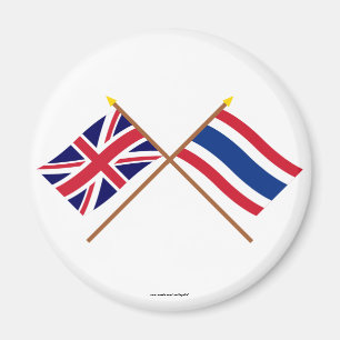 Großbritannien und Thailand gekreuzte Flaggen Magnet