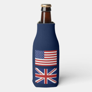 Großbritannien- und US-Flaggen Flaschenkühler