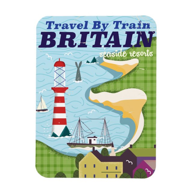 Großbritannien Vintages Bahnhofposter Magnet (Vertikal)