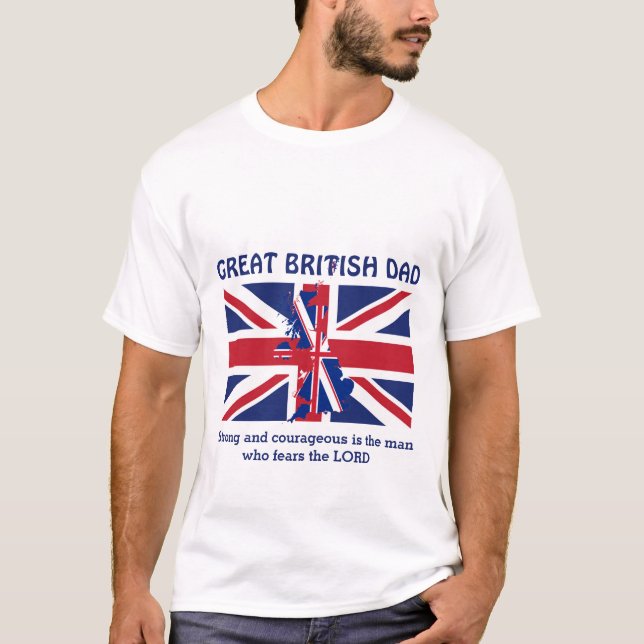 GROSSBRITISH-VATER Starker, mutig Personalisiert T-Shirt (Vorderseite)