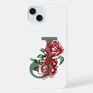 Großbuchstabe J florales Monogramm iPhone 15 Plus Hülle