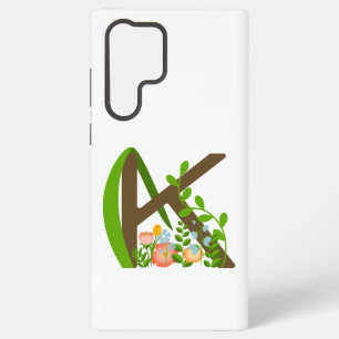 Großbuchstabe K florales Monogramm Samsung Galaxy Hülle