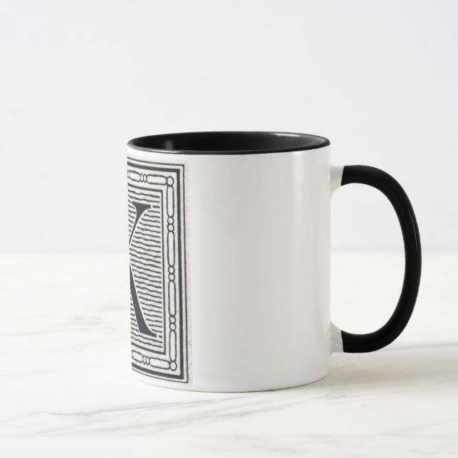 Großbuchstabe "K" Holzschnitt Initiale Tasse (Rechts)