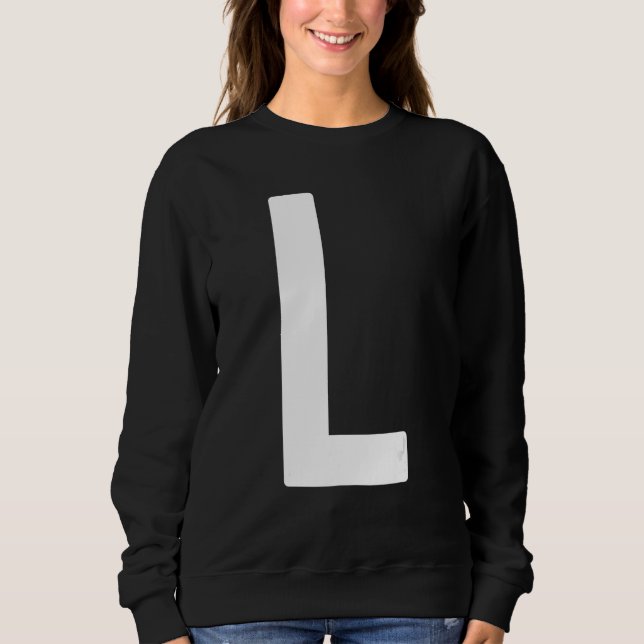 Großbuchstabe L Monogramm Norwester-Schrift Initia Sweatshirt (Vorderseite)
