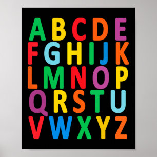 Großbuchstaben Alphabet lernen Abc Boy Girl Kinder Poster