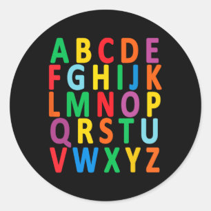 Großbuchstaben Alphabet lernen Abc Boy Girl Kinder Runder Aufkleber