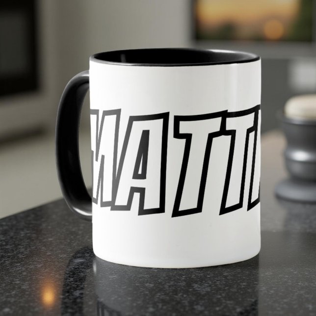 Großbuchstaben Modern Cool Einfacher Name Tasse (Von Creator hochgeladen)