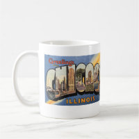 Großbuchstaben Vintage Chicago Postkarte