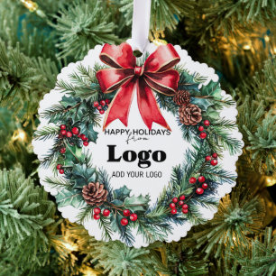 Großbudget Individuelles Logo Frohe Feiertage für Ornament Karte
