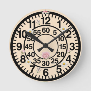 Großdruck Blumenwanduhr Runde Wanduhr
