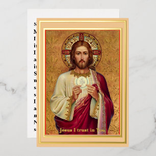 GROSSDRUCK Folie Spirituelle Kommunion Gebetskarte Folieneinladung