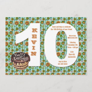 Große 10 Geburtstags-Party Einladung