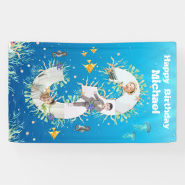 Große 3. Geburtstag unter dem Meer FotoCollage Banner