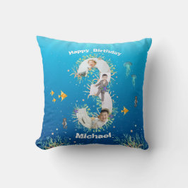 Große 3. Geburtstagsfoto-Collage unter dem Meer Kissen