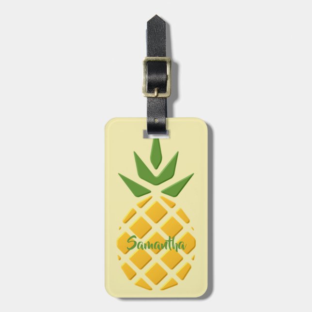 Große 3D Ananas Gepäckanhänger (Vorderseite vertikal)