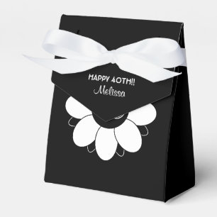 Große 40 Geburtstagsparty Blumenmuster Schwarz Geschenkschachtel