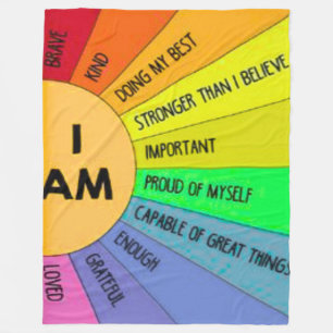 Große 60x80 Rainbow Positive Affirmation Kids Flee Fleecedecke