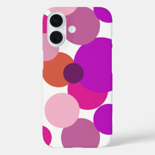 Große 70er-Polka-Punkte in Lila iPhone 16 Hülle