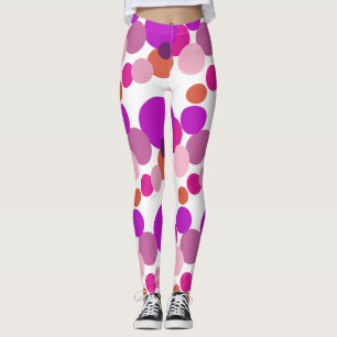 Große 70er-Polka-Punkte in Lila Leggings