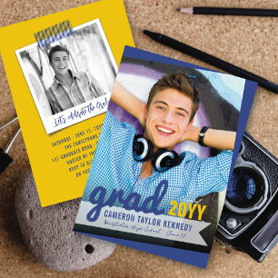 Große Abschlusskritzeleien Foto Moderne Abschlussf Einladung