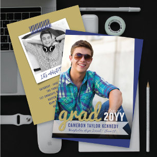 Große Abschlusskritzeleien Foto Moderne Abschlussf Einladung