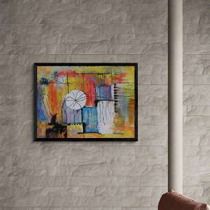 Große abstrakte Acrylmalerei Poster