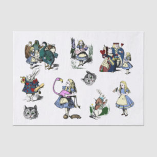 Große Alice im Wunderland klassisches decoupage Seidenpapier