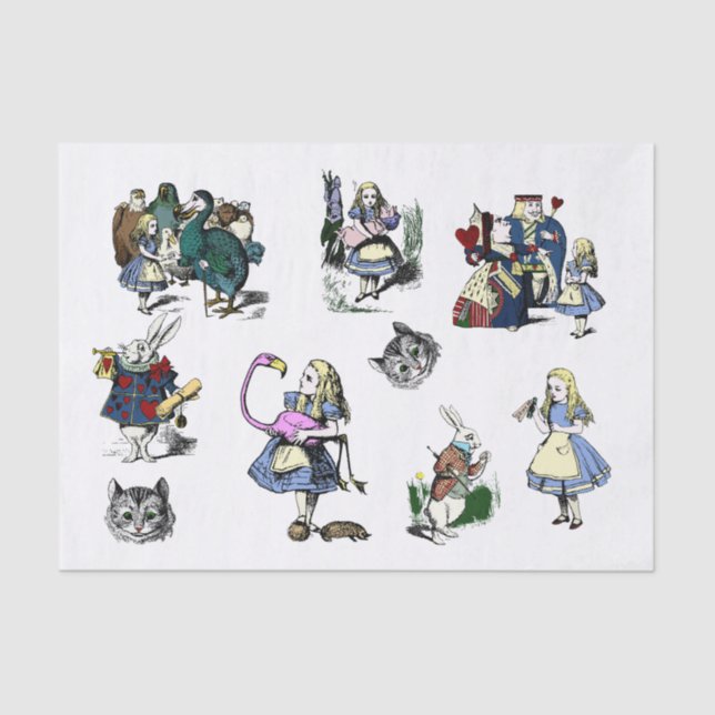 Große Alice im Wunderland klassisches decoupage Seidenpapier (Vorderseite)