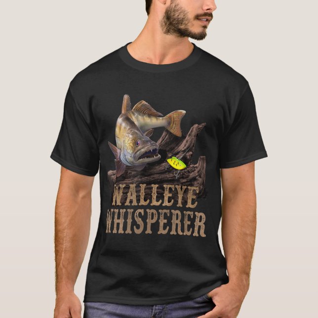 Große Allee mit Zeichnend Fischerhut: Walleye W T-Shirt (Vorderseite)