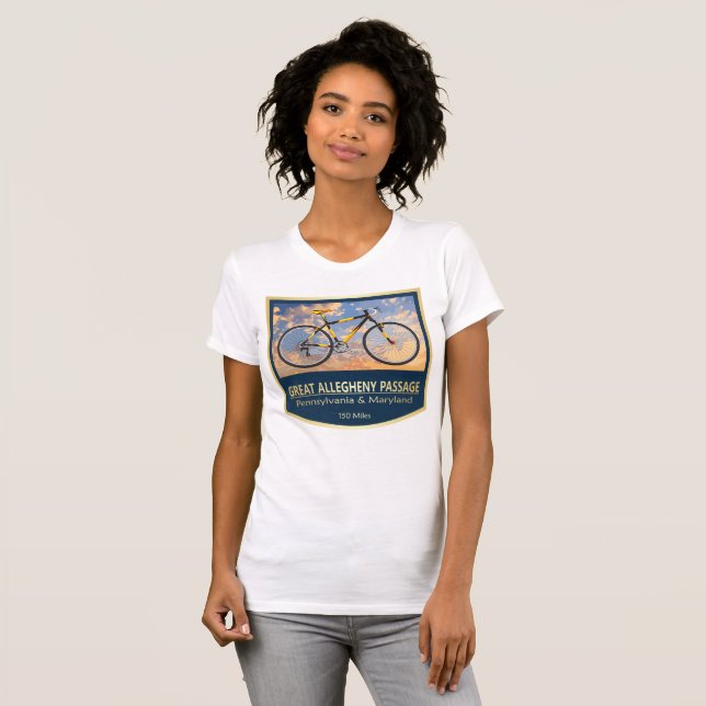 Große Allegheny Passage (Fahrrad2) 2 T-Shirt (Vorne ganz)