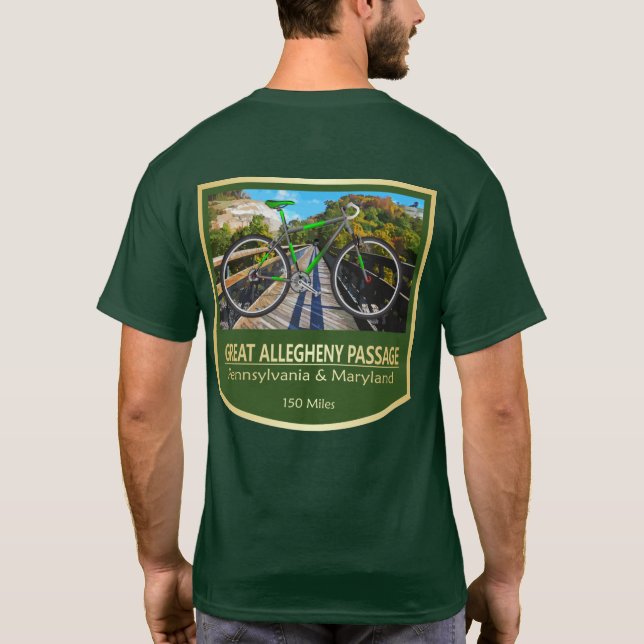 Große Allegheny Passage (Fahrrad2) T-Shirt (Rückseite)