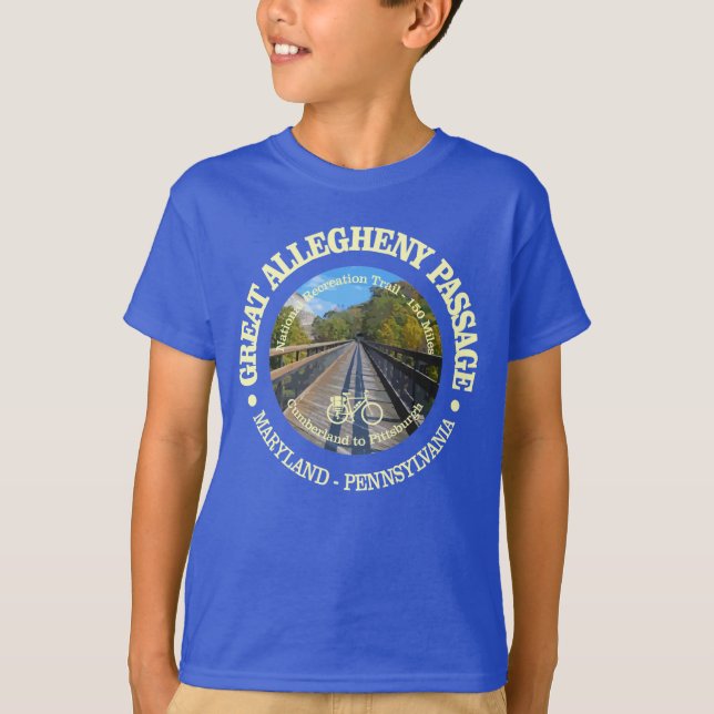 Große Allegheny Passage (Fahrrad c) T-Shirt (Vorderseite)