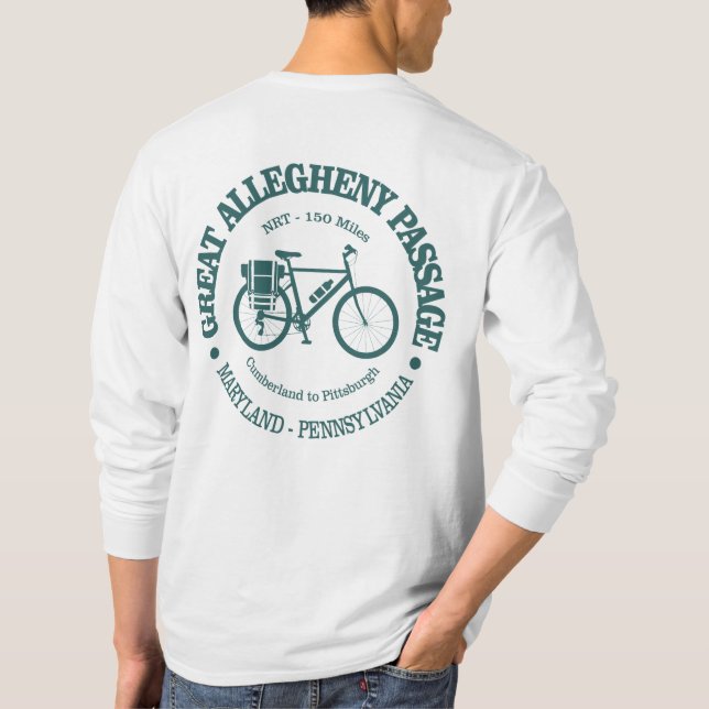 Große Allegheny Passage (Fahrrad) T-Shirt (Rückseite)