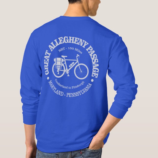 Große Allegheny Passage (Fahrrad) T-Shirt (Rückseite)