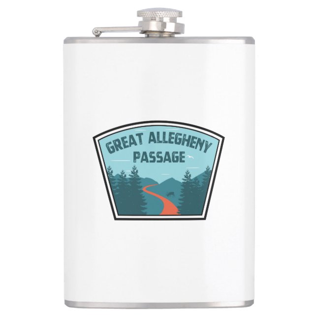 Große Allegheny-Passage Flachmann (Vorderseite)
