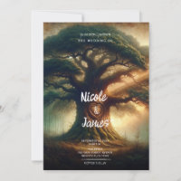 Große alte Eichenbaum verzauberte Rustikalwaldhoch