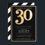 GROSSE ALTERSZAHL INVITE Moderner 30 Glitzer Einladung<br><div class="desc">HINWEIS: Der goldene Glitzer ist ein gedrucktes Bild. Ein super einfaches und dennoch stilvolles Einladungs-Design für Ihren GEBURTSTAG. Wow Ihre Freunde und Familie mit dieser kleinen Zahl .D Setup als Vorlage ist es einfach für Sie, Ihre eigenen Details hinzuzufügen, oder drücken Sie die Schaltfläche Anpassen und Sie können Text, Schriftart,...</div>