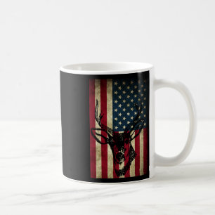 Große amerikanische Flagge Patriotic Deer Junting  Kaffeetasse