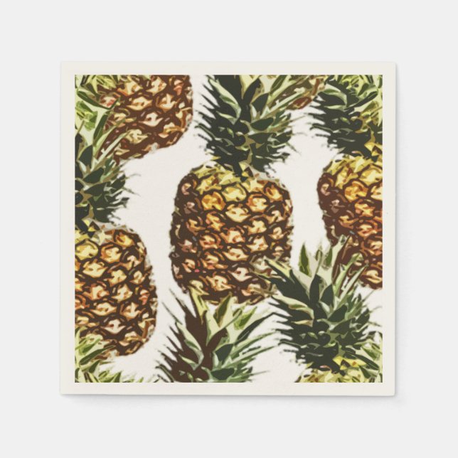 große Ananas (BGC transparent) Serviette (Vorderseite)