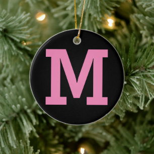 Große Anfangsbuchstaben, schwarz und rosa, einzeln Keramik Ornament