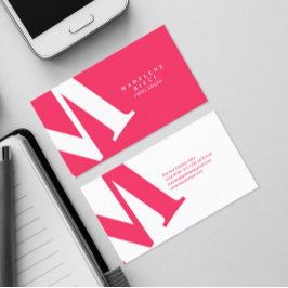 Große Anfangsphase | Moderne Typografie | Rosa Visitenkarte