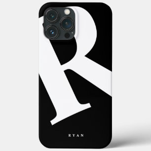 Große Anfangsphase Moderne Typografie Schwarz Case-Mate iPhone Hülle