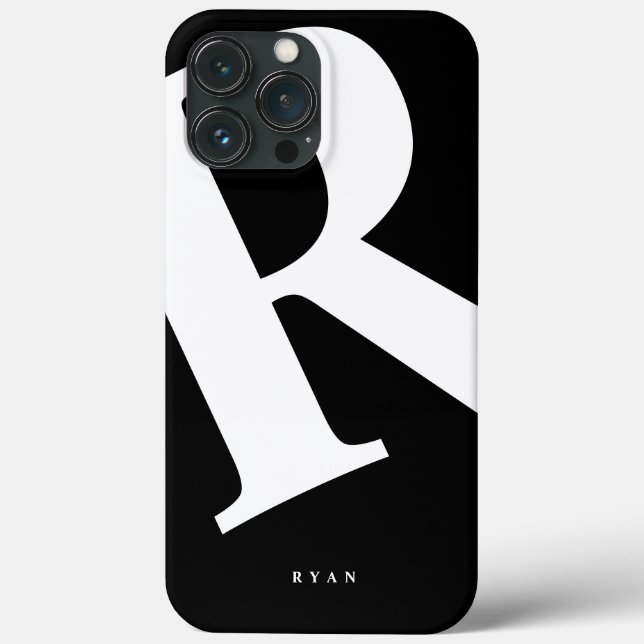 Große Anfangsphase | Moderne Typografie | Schwarz Case-Mate iPhone Hülle (Rückseite)