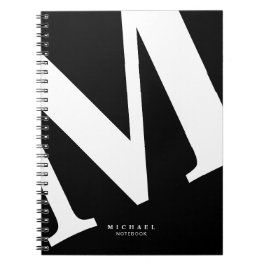 Große Anfangsphase | Moderne Typografie | Schwarz Notizblock