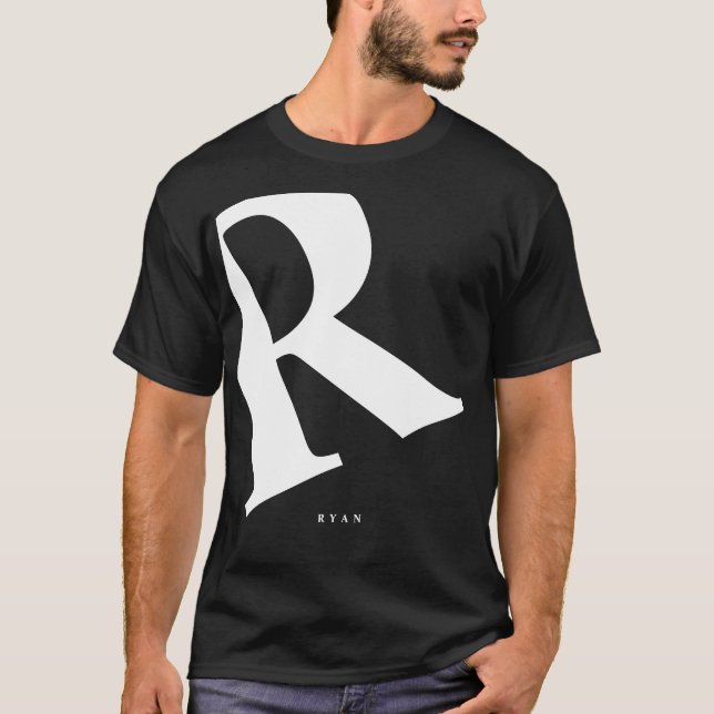Große Anfangsphase | Moderne Typografie | Schwarz T-Shirt (Vorderseite)