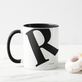 Große Anfangsphase | Moderne Typografie | Schwarz Tasse