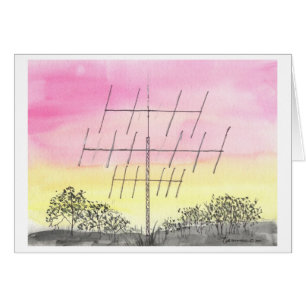 Große Antenne am Sonnenuntergang